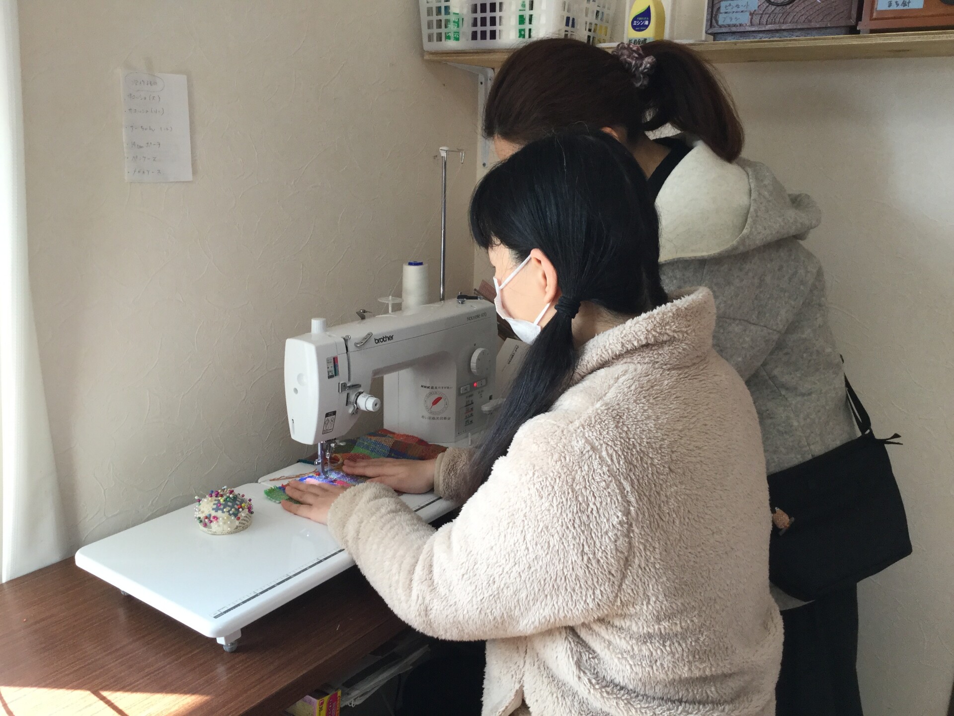 縫製作業中